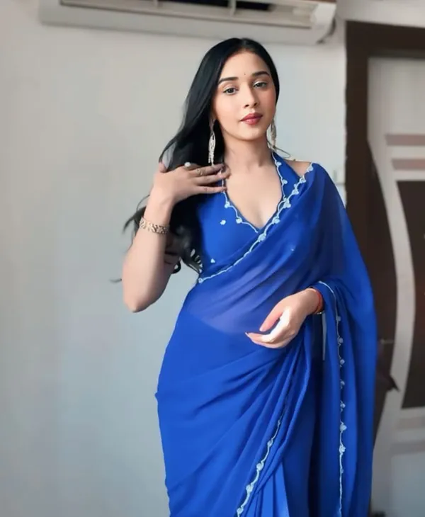 Blue_Color_Georgette_1_-_Minute_Ready_to_Wear_Saree_with_Blouse_Piece