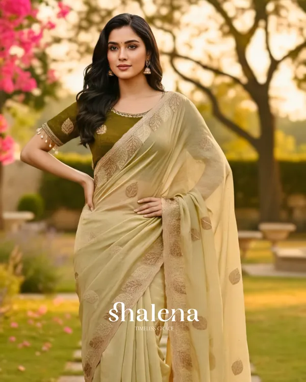 Ineffable_Beige_Fancy_Silk_Embroidery_Work_Saree_With_Stitched_Blouse