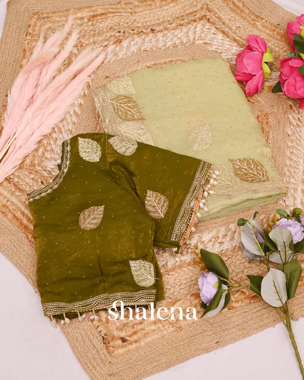 Ineffable_Beige_Fancy_Silk_Embroidery_Work_Saree_With_Stitched_Blouse