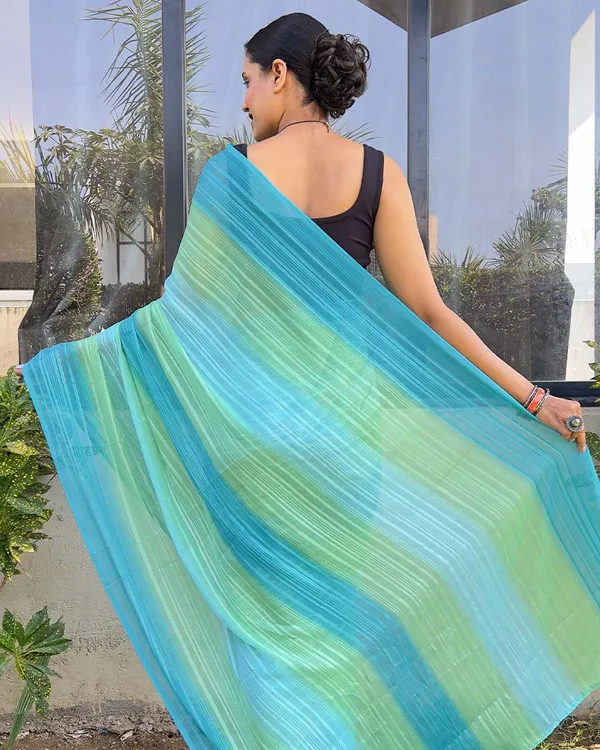 SKY_Blue_color_1-Minute_Ready_To_Wear_Naylon_Saree_With_Blouse_Piece