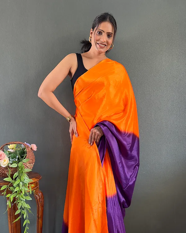 Orange_And_Purple_Color_1-Minute_Ready_To_Wear_Georgette_Saree_With_Blouse_Piece