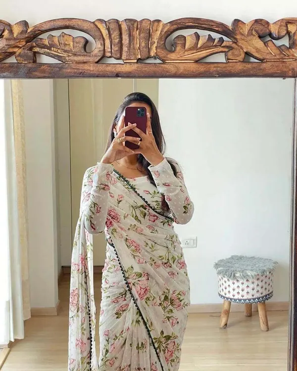 Multi_Color_1-Minute_Ready_To_Wear_Georgette_Saree_With_Blouse_Piece