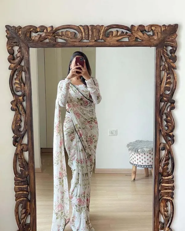 Multi_Color_1-Minute_Ready_To_Wear_Georgette_Saree_With_Blouse_Piece