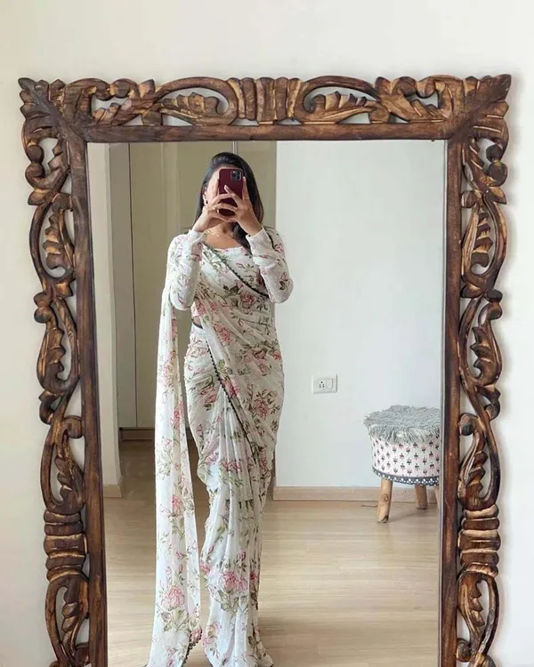 Multi_Color_1-Minute_Ready_To_Wear_Georgette_Saree_With_Blouse_Piece