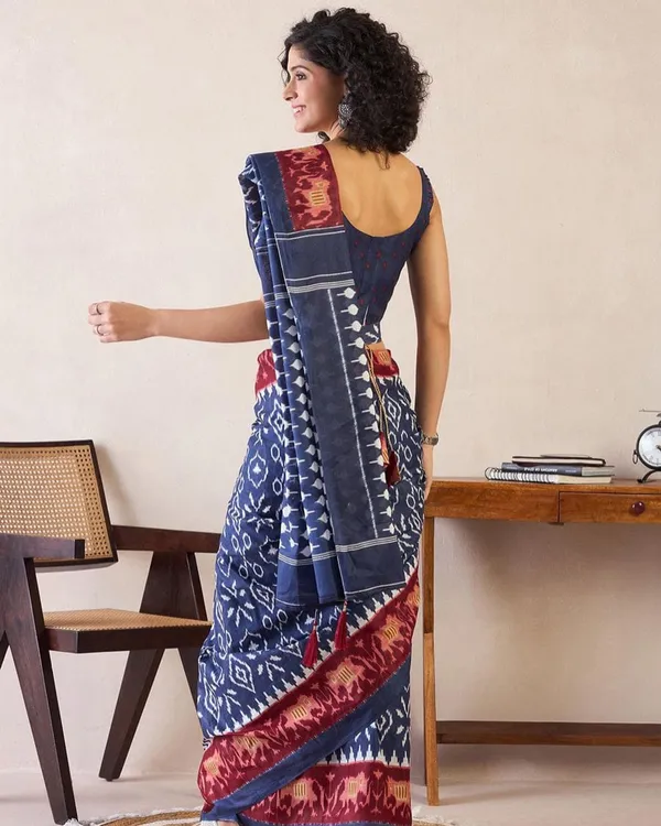 Purple_Color_Mulmul_Cotton_1_-_Minute_Ready_to_Wear_Saree_with_Pocket_and_Blouse_Piece