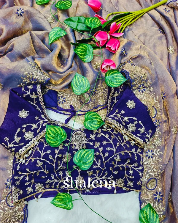 Glorious_Royal_Blue_Fendy_Chiffon_Silk_Sequence_Embroidery_Work_Saree_With_Stitched_Blouse