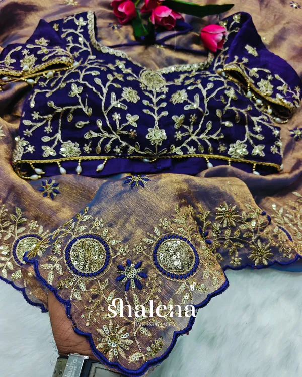 Glorious_Royal_Blue_Fendy_Chiffon_Silk_Sequence_Embroidery_Work_Saree_With_Stitched_Blouse