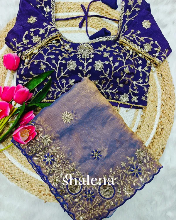 Glorious_Royal_Blue_Fendy_Chiffon_Silk_Sequence_Embroidery_Work_Saree_With_Stitched_Blouse