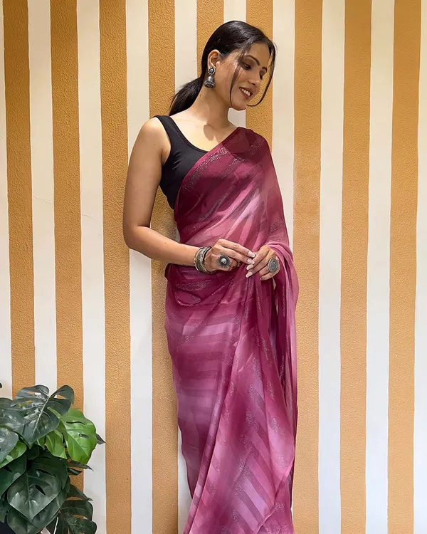 Pink_Color_1-Minute_Ready_To_Wear_Naylon_Saree_With_Blouse_Piece