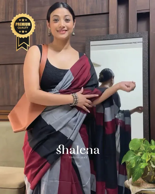 Grey_and_Maroon_Color_1_-_Minute_Ready_to_Wear_Mulmul_Cotton_Saree_with_Blouse_Piece