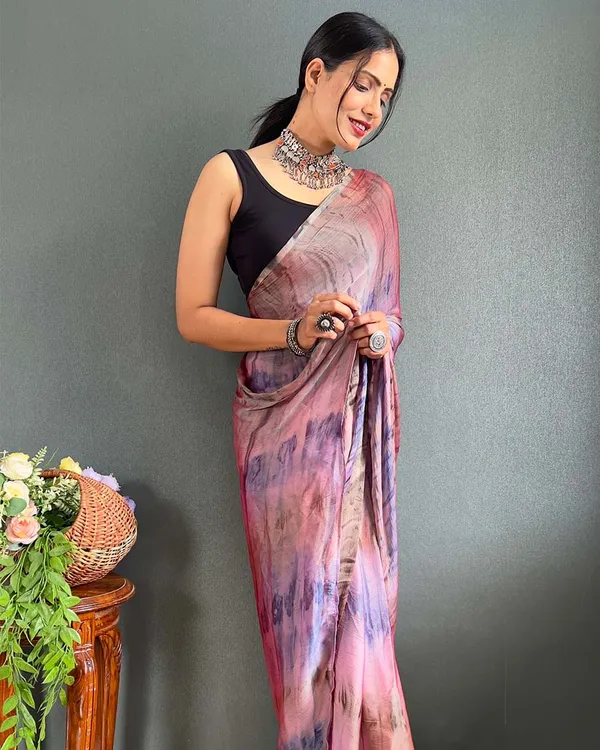 Multi_Color_1-Minute_Ready_To_Wear_Naylon_Saree_With_Blouse_Piece