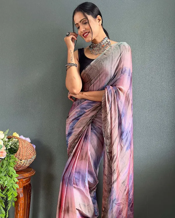 Multi_Color_1-Minute_Ready_To_Wear_Naylon_Saree_With_Blouse_Piece