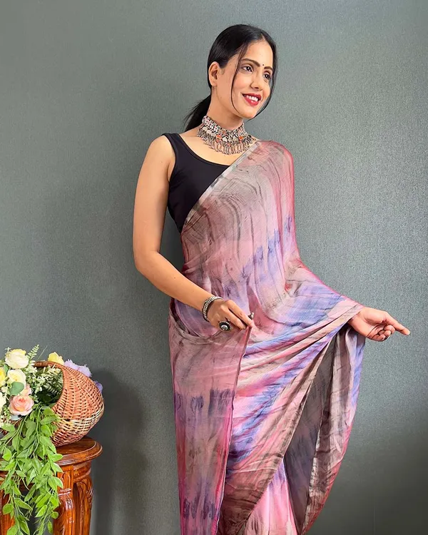 Multi_Color_1-Minute_Ready_To_Wear_Naylon_Saree_With_Blouse_Piece