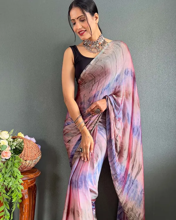 Multi_Color_1-Minute_Ready_To_Wear_Naylon_Saree_With_Blouse_Piece