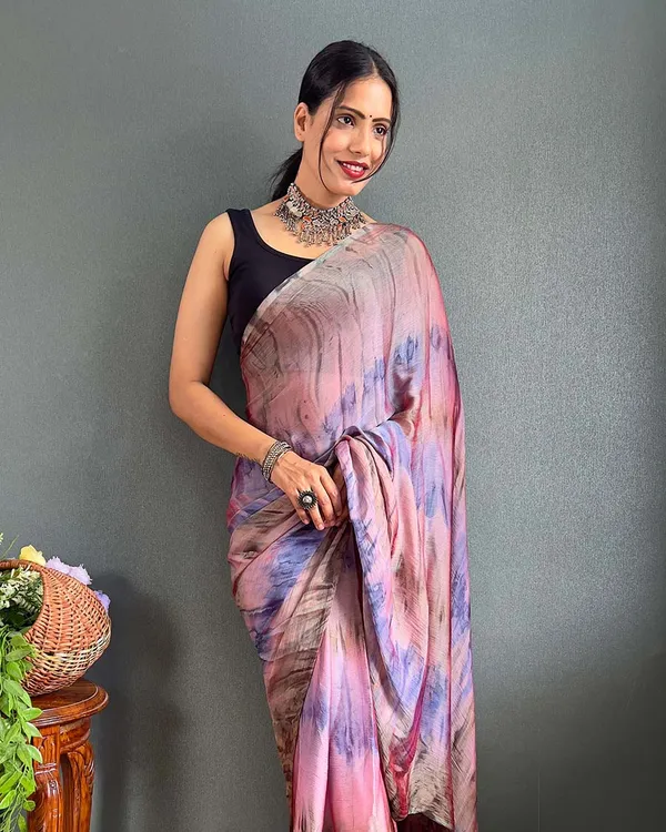Multi_Color_1-Minute_Ready_To_Wear_Naylon_Saree_With_Blouse_Piece