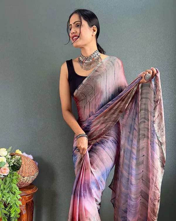 Multi_Color_1-Minute_Ready_To_Wear_Naylon_Saree_With_Blouse_Piece