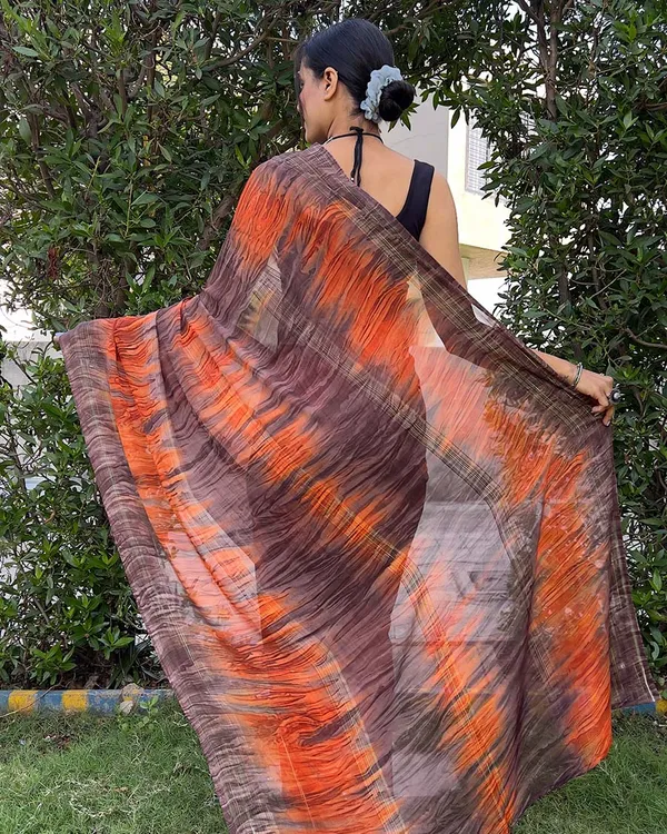 Orange_color_1-Minute_Ready_To_Wear_Naylon_Saree_With_Blouse_Piece