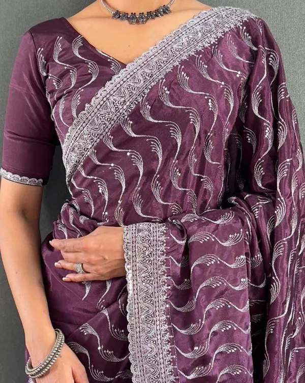 Purple_Color_1_-_Minute_Ready_to_Wear_Chinnon_Silk_Saree_with_Unstitch_Blouse_Piece