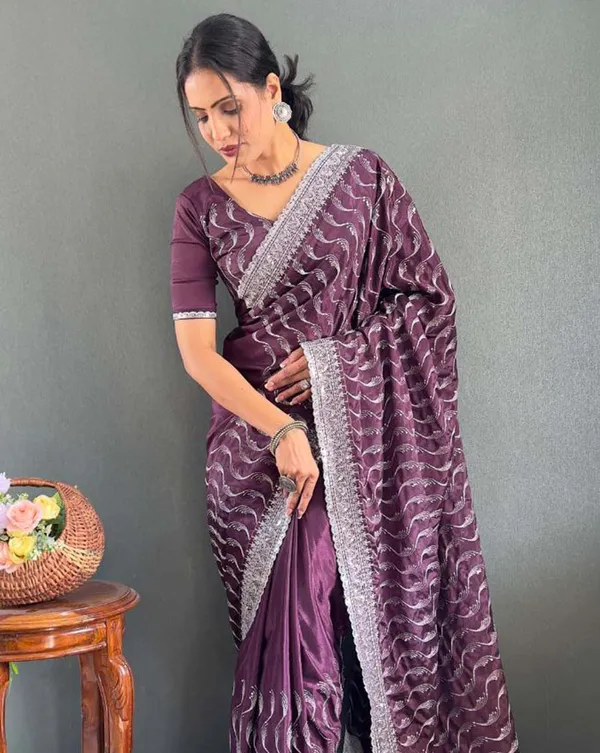 Purple_Color_1_-_Minute_Ready_to_Wear_Chinnon_Silk_Saree_with_Unstitch_Blouse_Piece
