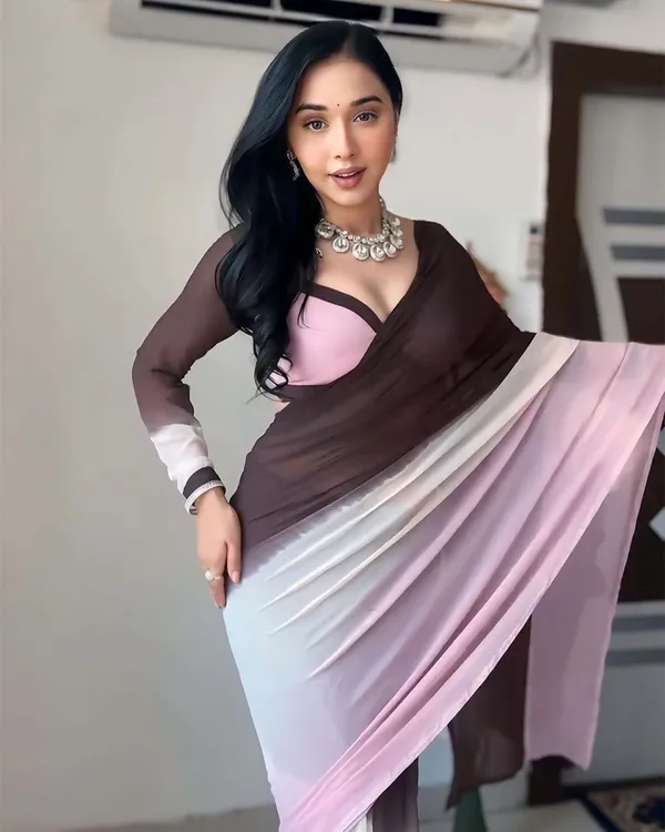 Dual_Color_1-Minute_Ready_To_Wear_Georgette_Saree_With_Blouse_Piece