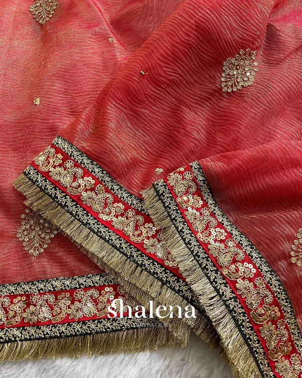 Maroon_color_soft_crush_Embroidery_Sequence_and_Coding_Lace_work_with__beautiful_golden_jari_butta_design