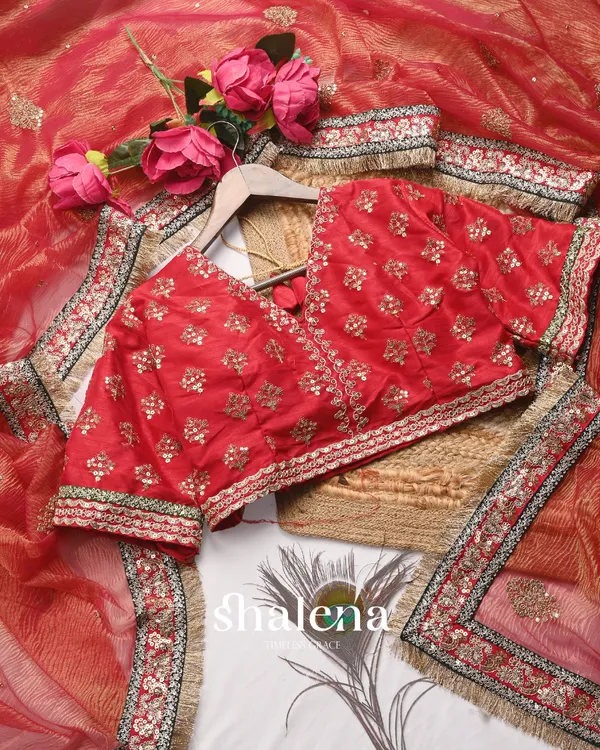 Maroon_color_soft_crush_Embroidery_Sequence_and_Coding_Lace_work_with__beautiful_golden_jari_butta_design