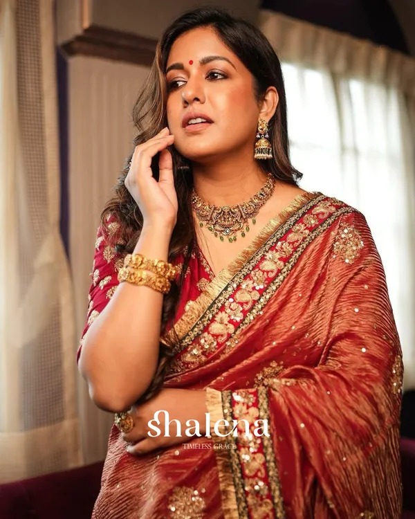 Maroon_color_soft_crush_Embroidery_Sequence_and_Coding_Lace_work_with__beautiful_golden_jari_butta_design