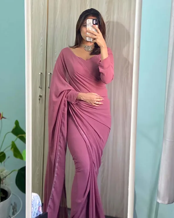 Light_Purple_Color_1-Minute_Ready_To_Wear_Georgette_Saree_With_Blouse_Piece