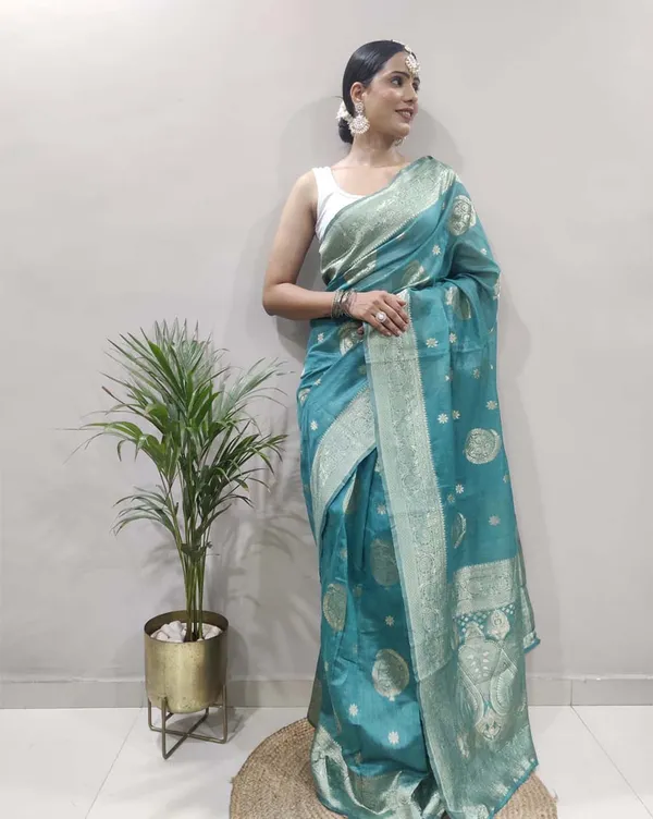 Sky_Blue_Color_1-Minute_Ready_To_Wear_Soft_Banarasi_Silk_Saree_With_Blouse_Piece