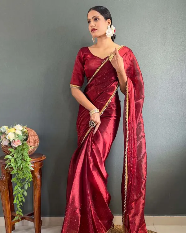 Red_Color_1_-_Minute_Ready_to_Wear_Burburry_Silk_Saree_with_Unstitch_Blouse_Piece