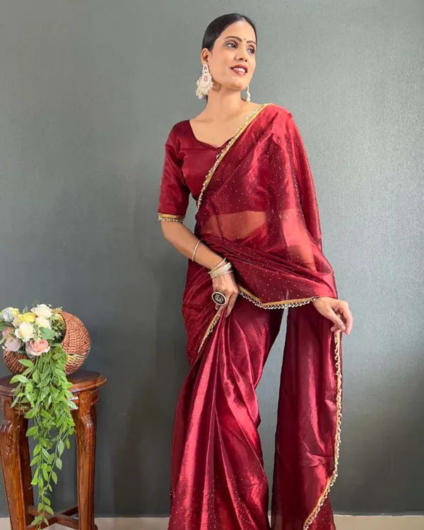 Red_Color_1_-_Minute_Ready_to_Wear_Burburry_Silk_Saree_with_Unstitch_Blouse_Piece