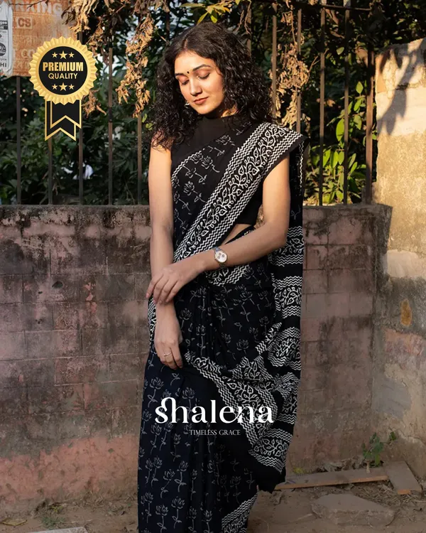 Black_Color_1_-_Minute_Ready_to_Wear_Mulmul_Cotton_Saree_with_Blouse_Piece