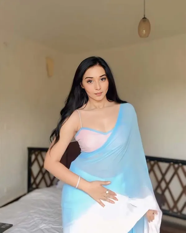 Dual_Color_1-Minute_Ready_To_Wear_Georgette_Saree_With_Blouse_Piece