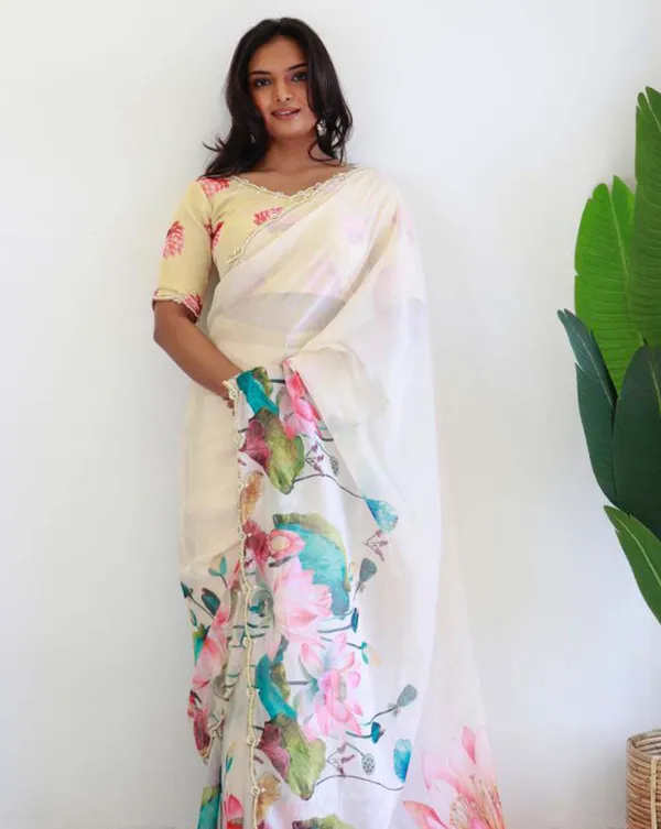 White_Color_1_-_Minute_Ready_to_Wear_Organza_Silk_Saree_with_Fully_Stitch_Blouse_(Free_Size)_Up_to_44