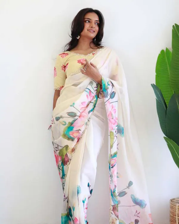 White_Color_1_-_Minute_Ready_to_Wear_Organza_Silk_Saree_with_Fully_Stitch_Blouse_(Free_Size)_Up_to_44