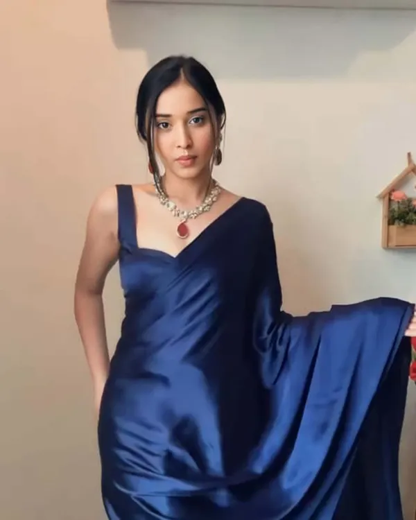Navy_Blue_Color_1-Minute_Ready_To_Wear_Satin_Saree_With_Blouse_Piece