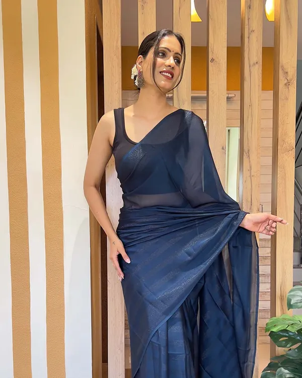 Navy_Blue_Color_1-Minute_Ready_To_Wear_Naylon_Saree_With_Blouse_Piece