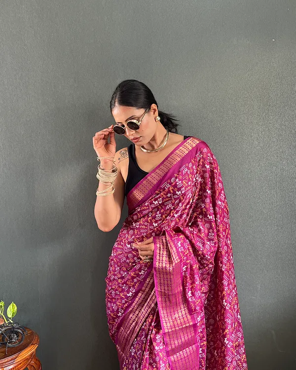 Wine_Color_1-Minute_Ready_To_Wear_Georgette_Saree_With_Blouse_Piece