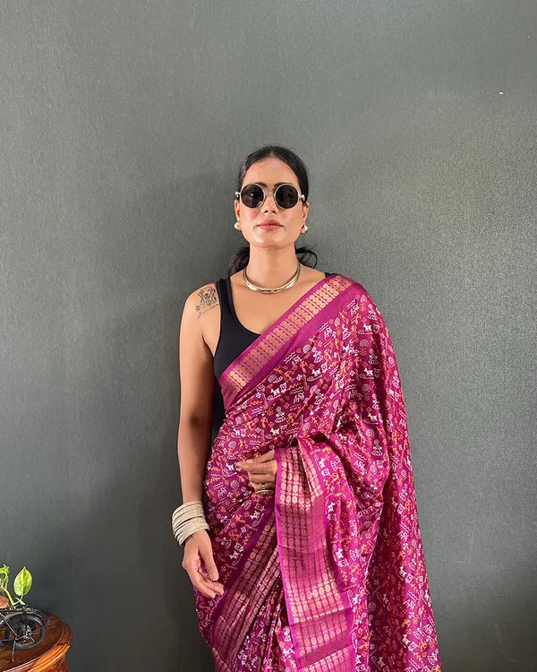 Wine_Color_1-Minute_Ready_To_Wear_Georgette_Saree_With_Blouse_Piece