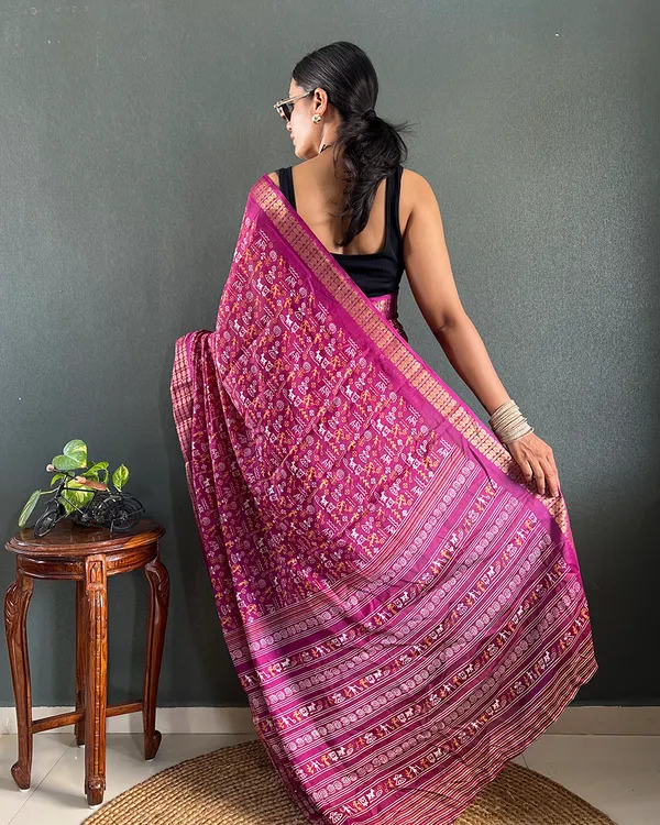 Wine_Color_1-Minute_Ready_To_Wear_Georgette_Saree_With_Blouse_Piece