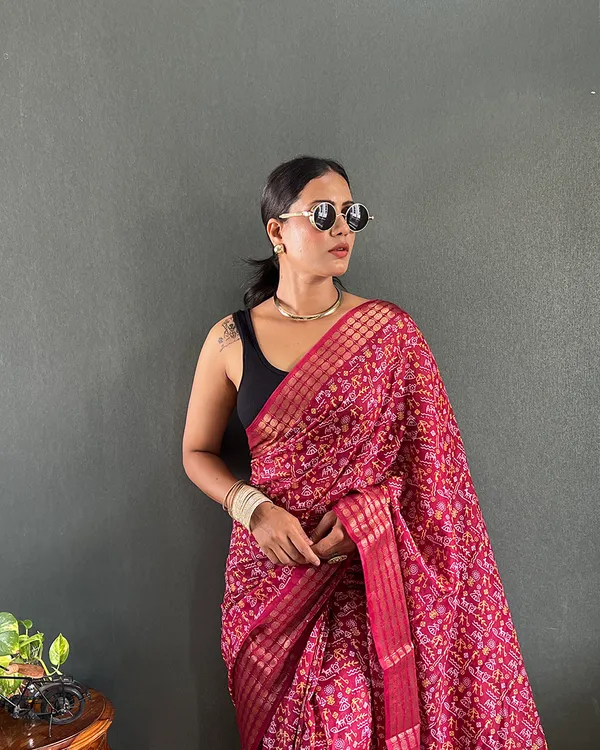 Maroon_Color_1-Minute_Ready_To_Wear_Georgette_Saree_With_Blouse_Piece