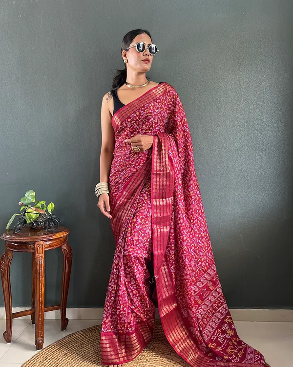Maroon_Color_1-Minute_Ready_To_Wear_Georgette_Saree_With_Blouse_Piece
