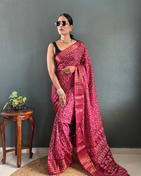 Maroon_Color_1-Minute_Ready_To_Wear_Georgette_Saree_With_Blouse_Piece