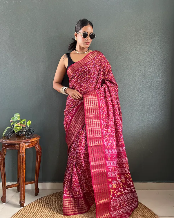Maroon_Color_1-Minute_Ready_To_Wear_Georgette_Saree_With_Blouse_Piece
