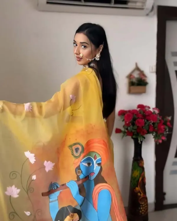 Yellow_Color_1-Minute_Ready_To_Wear_Organza_Saree_With_Blouse_Piece