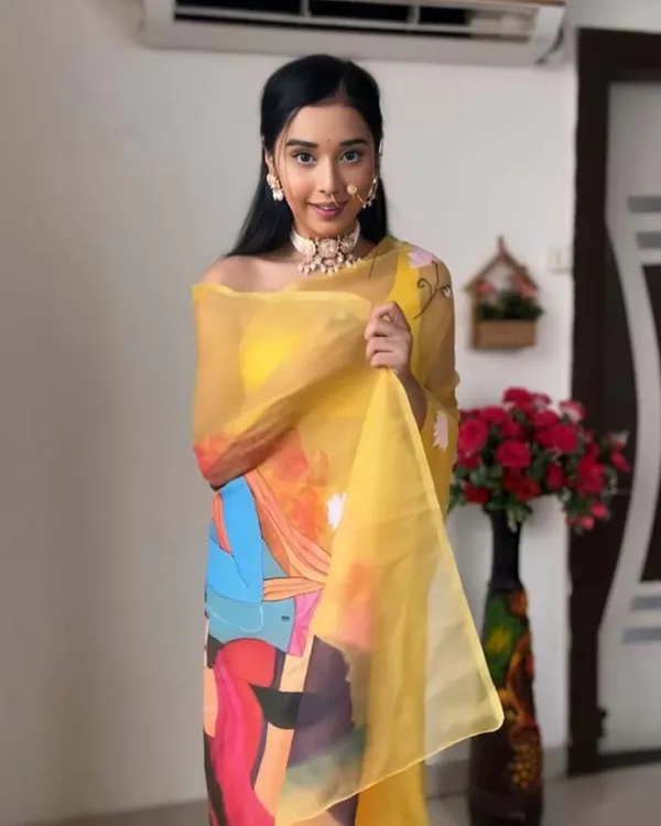 Yellow_Color_1-Minute_Ready_To_Wear_Organza_Saree_With_Blouse_Piece
