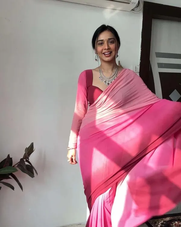 Pink_And_Marron_Color_1-Minute_Ready_To_Wear_Georgette_Saree_With_Blouse_Piece