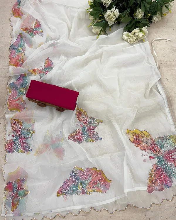 White_Color_Organza_1_-_Minute_Ready_to_Wear_Saree_with_Blouse_Piece