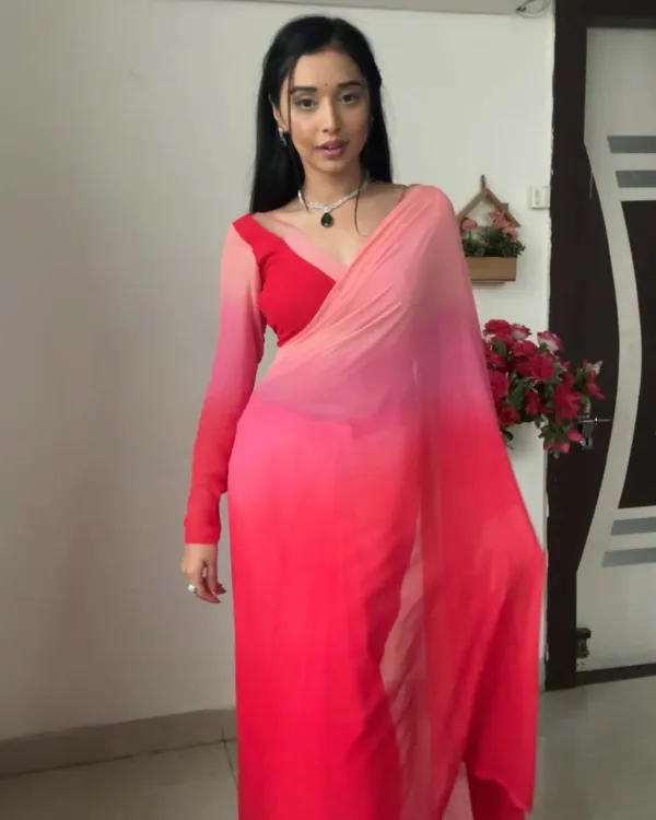 Red_Color_1-Minute_Ready_To_Wear_Georgette_Saree_With_Blouse_Piece