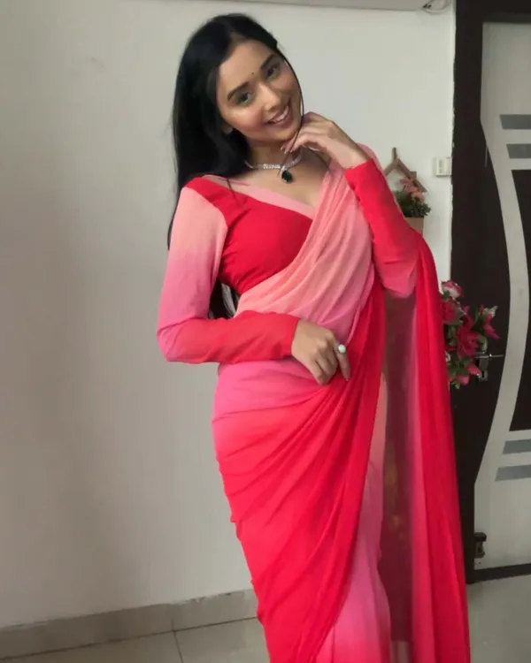 Red_Color_1-Minute_Ready_To_Wear_Georgette_Saree_With_Blouse_Piece
